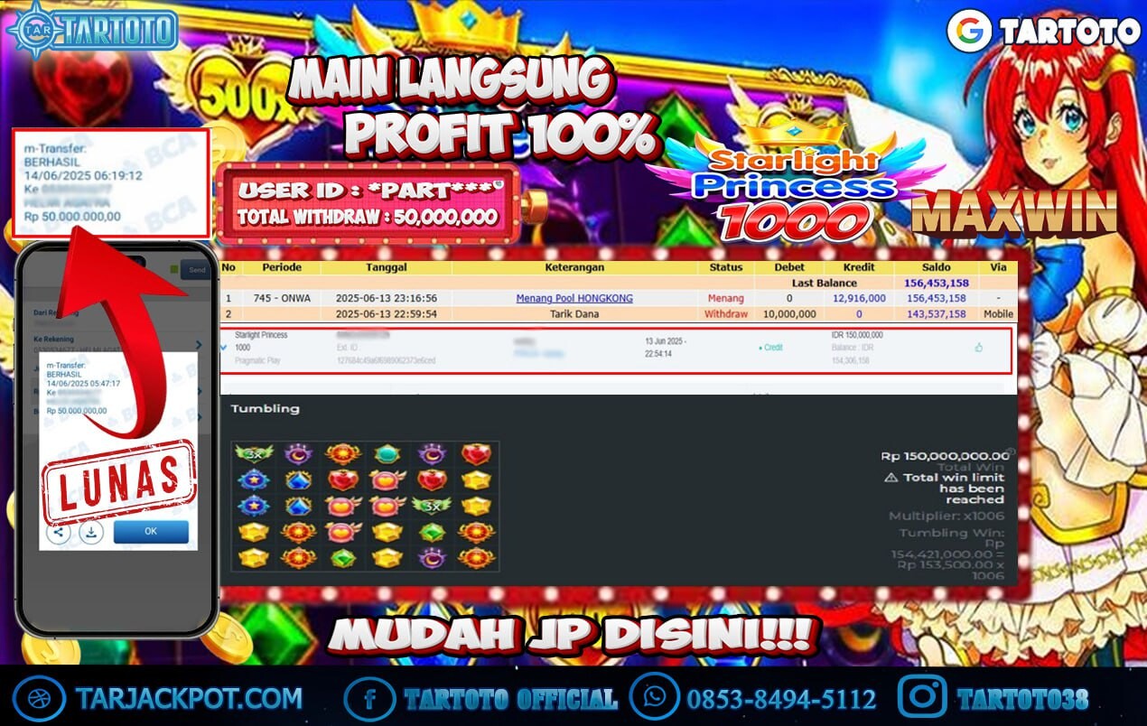 JACKPOT PERMAINAN STARLIGHT PRINCESS