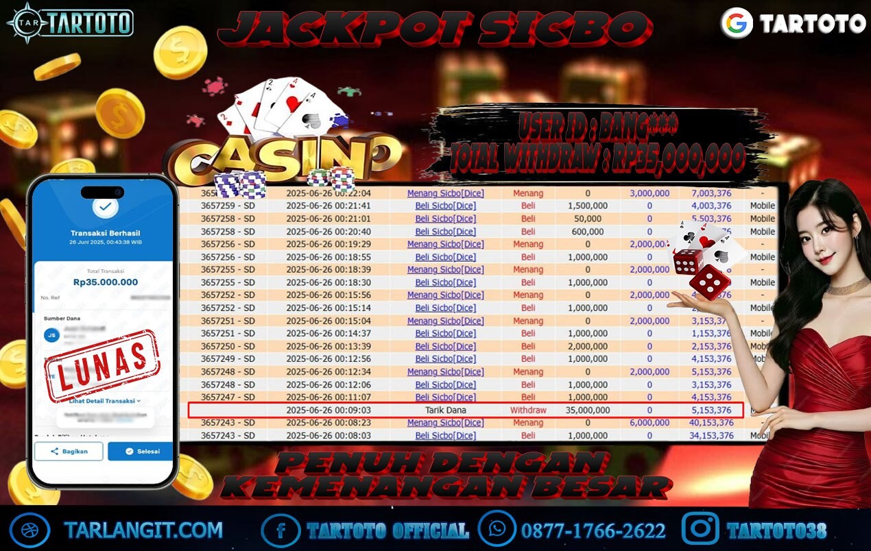 JACKPOT PERMAINAN SICBO