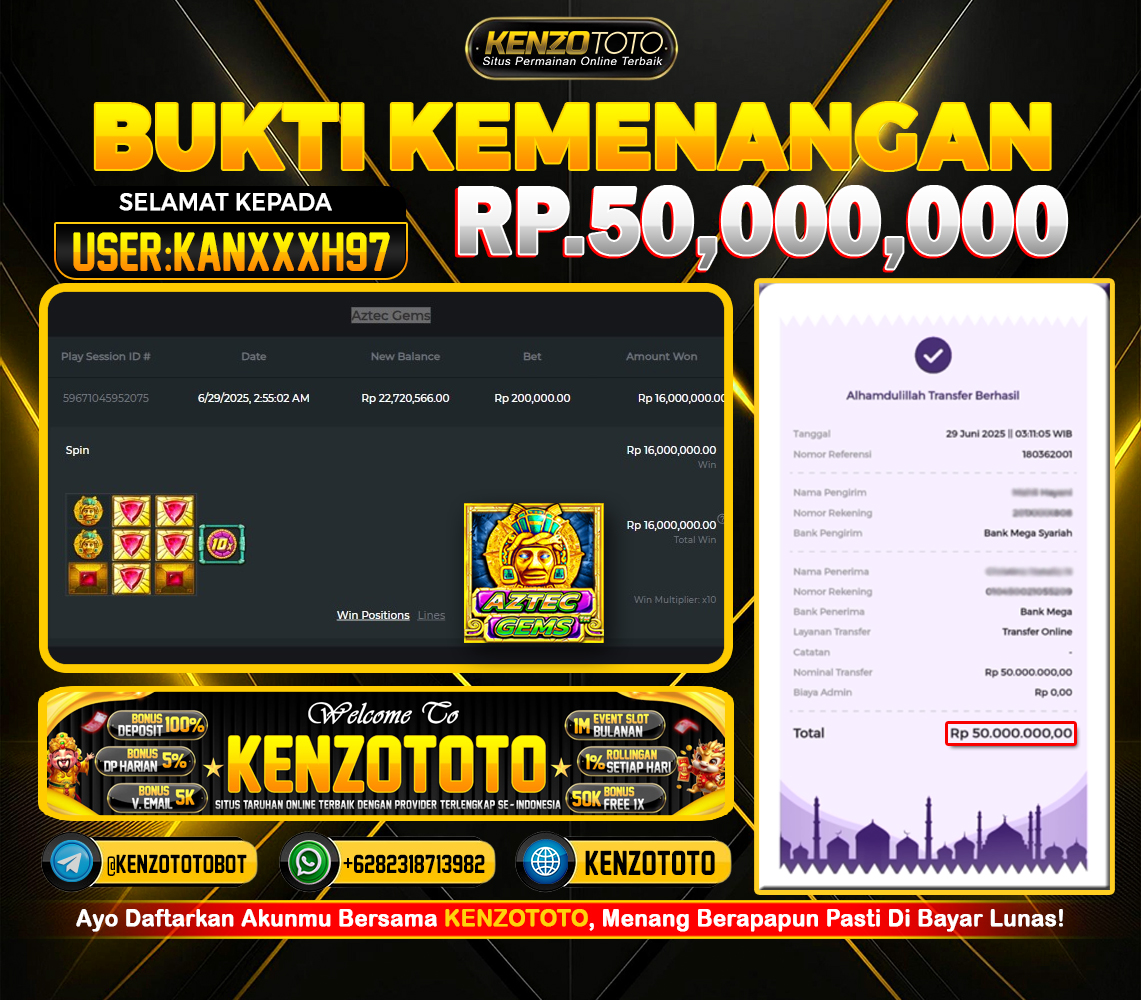 🌋 “AZTEC GEM MELETUS, SALDO MELEDAK 50 JUTA!” 💸 “KANXXXH97 GAS SCATTER – LANGSUNG SULTAN!”