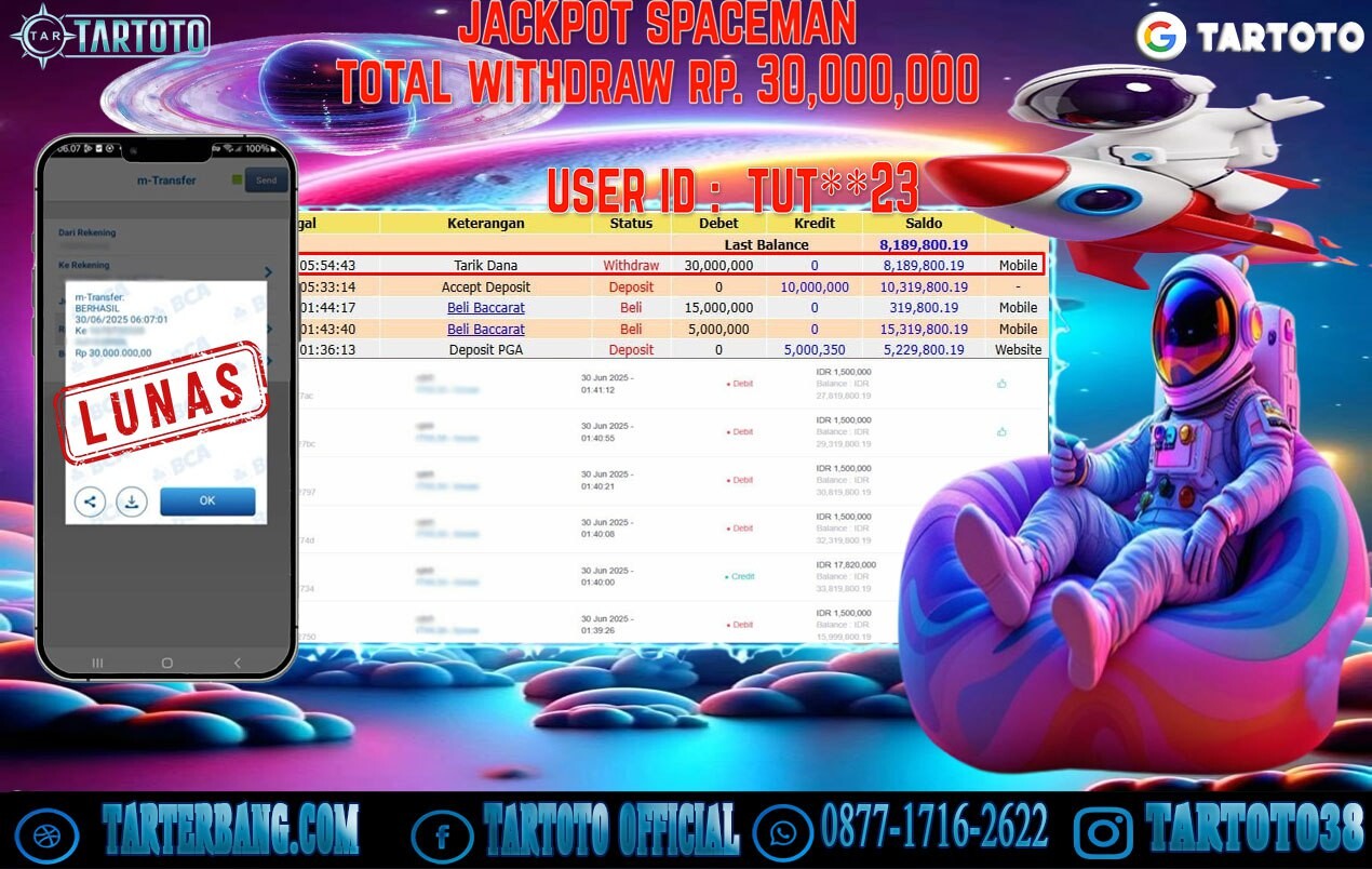 JACKPOT PERMAINAN SPACEMAN
