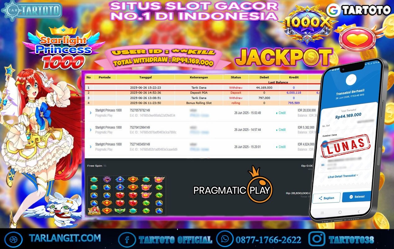 JACKPOT PERMAINAN STARLIGHT PRINCESS 1000