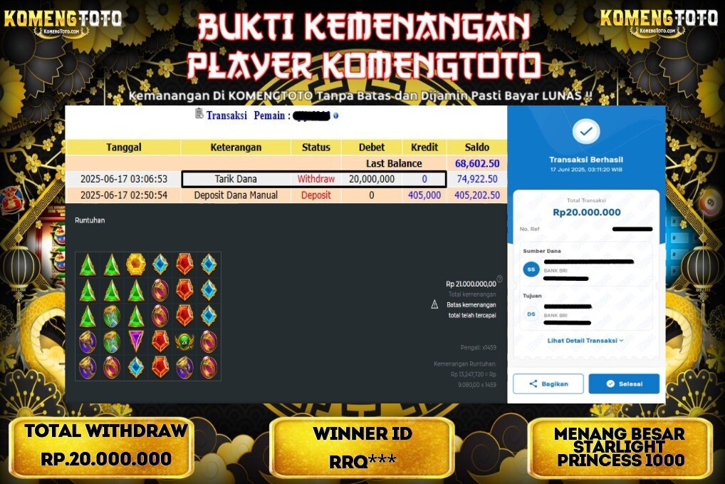 LAGI & LAGI!! KEMENANGAN BESAR DI SLOT  GATES OF OLYMPUS 1000  SEBESAR Rp.20.000.000 KOMENGTOTO BAYAR LUNAS SECEPAT KILAT !! KOMENGTOTO BAYAR SECEPAT KILAT !!