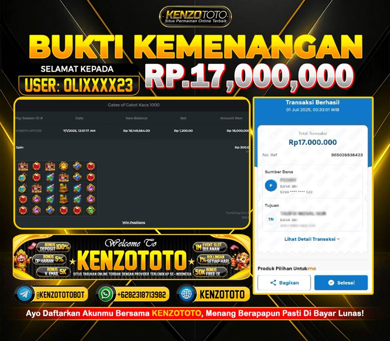 ⚔️ GATOT KACA BUKAN MAIN – SEKALI HIT LANGSUNG WD 17 JUTA!! 🔥