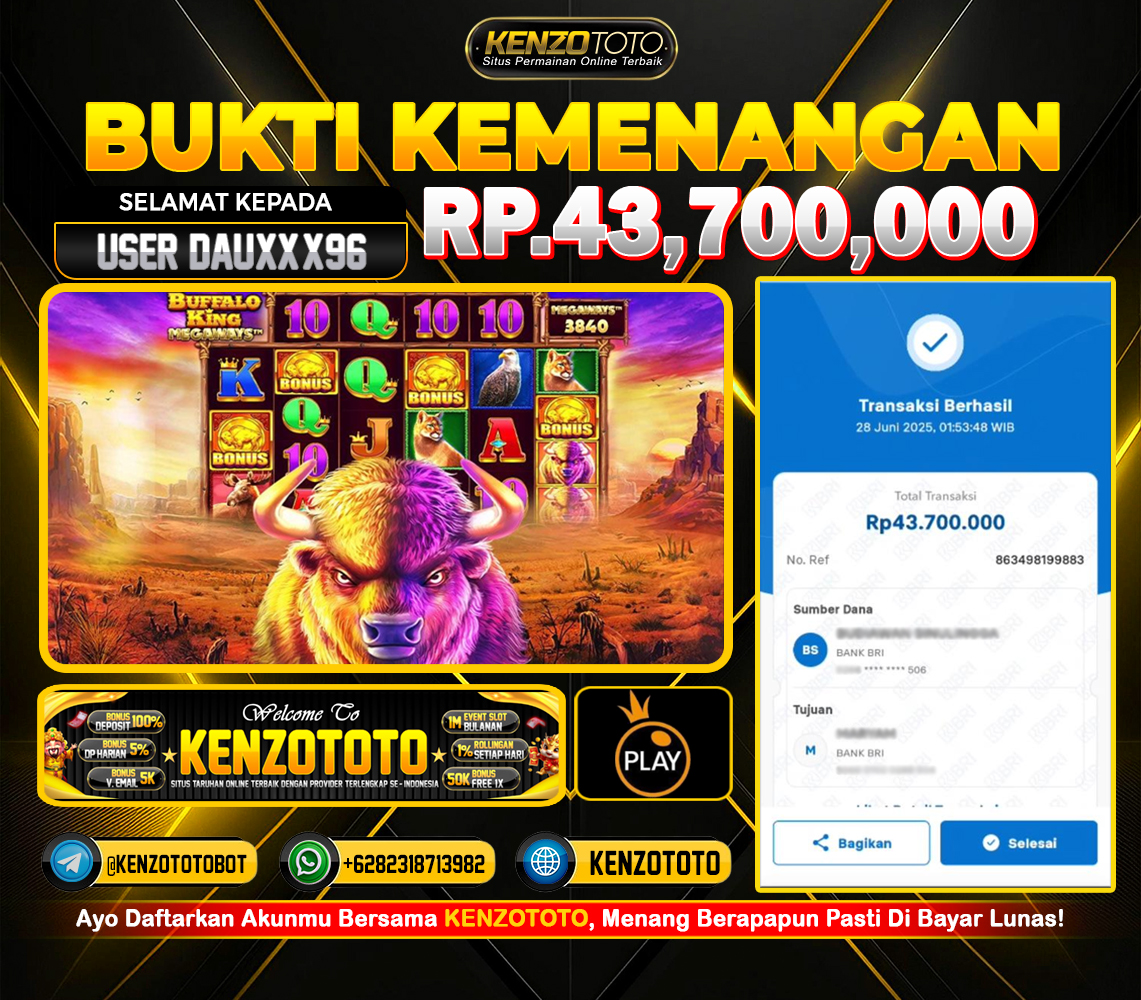 🦬 “KERAS GILA! BUFFALO KING GEDEKUAT CUAN 43 JUTA‼️” 🔥 “DAUXXX96 MAIN DENGAN OTOT, SALDO MELEDAK!”