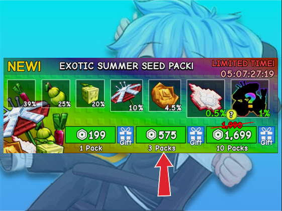 x3 Exotic Summer Seed Packs ( Grow A Garden )