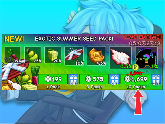 x10 Exotic Summer Seed Packs ( Grow A Garden )