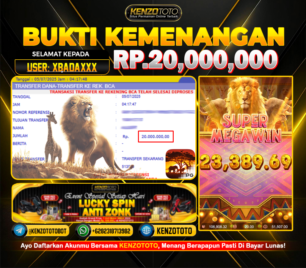 💥BUKTI KEMENANGAN GACOR RP 20 JUTA!💥