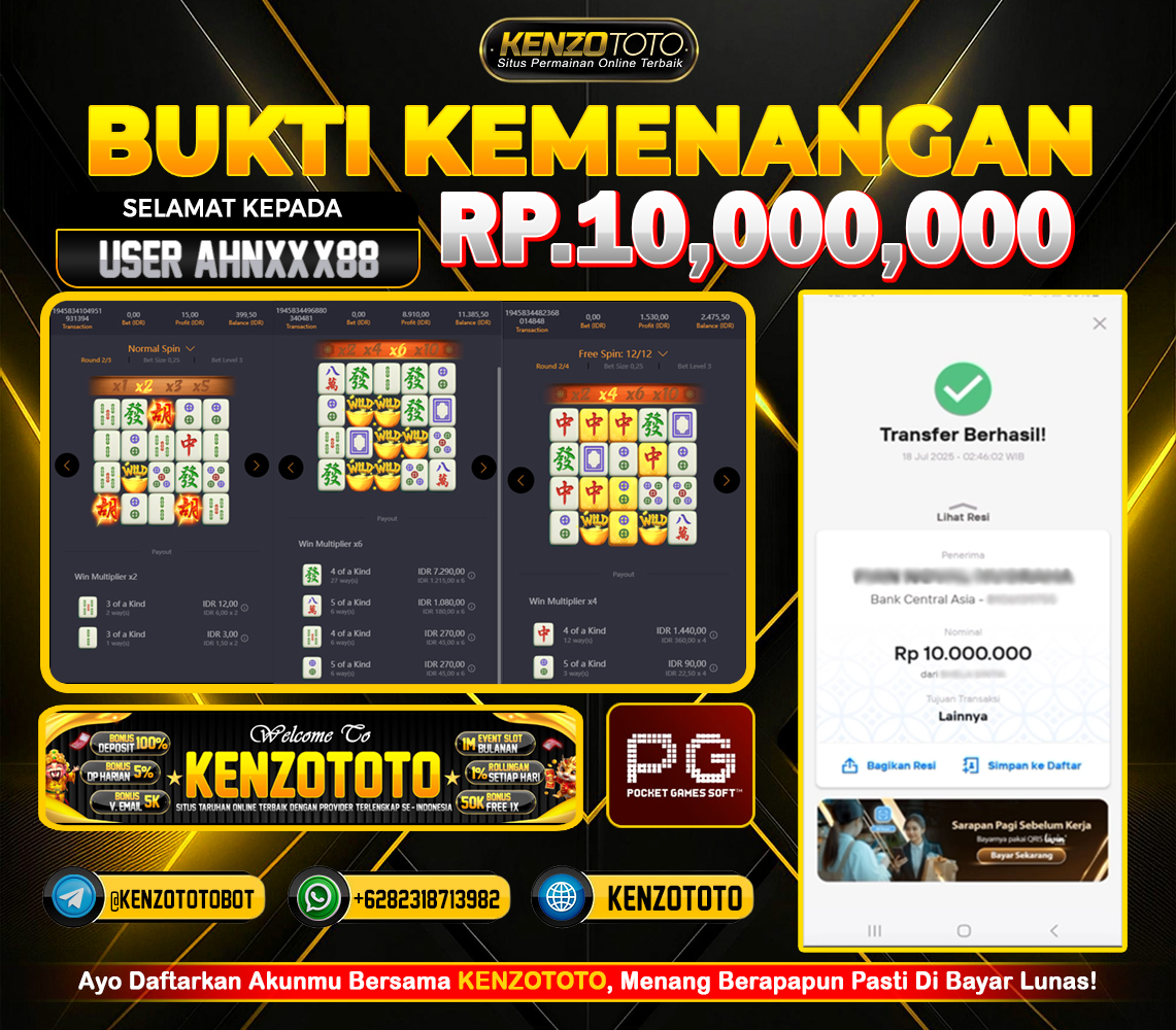 Main santai di game Mahjong Ways, langsung disambut perkalian wild dan scatter penuh — total kemenangan tembus Rp10.000.000!