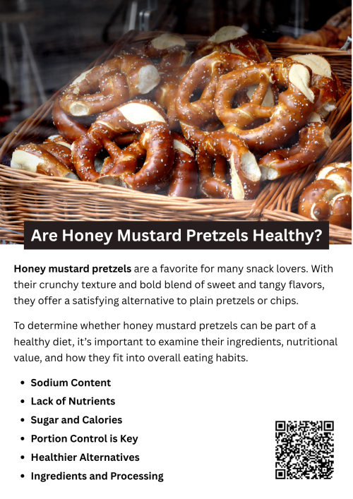 Honey mustard pretzels make a flavorful and satisfying snack, offering a tasty combination of sweet and savory flavors. They provide quick energy through carbohydrates and can be enjoyed as a fun treat in moderation. When balanced with a healthy diet, honey mustard pretzels can be a delightful addition to your snack choices. To know more visit here https://cravnflavor.com/product/cravn-flavor-seasoned-honey-mustard-pretzel-braids-16-oz/
