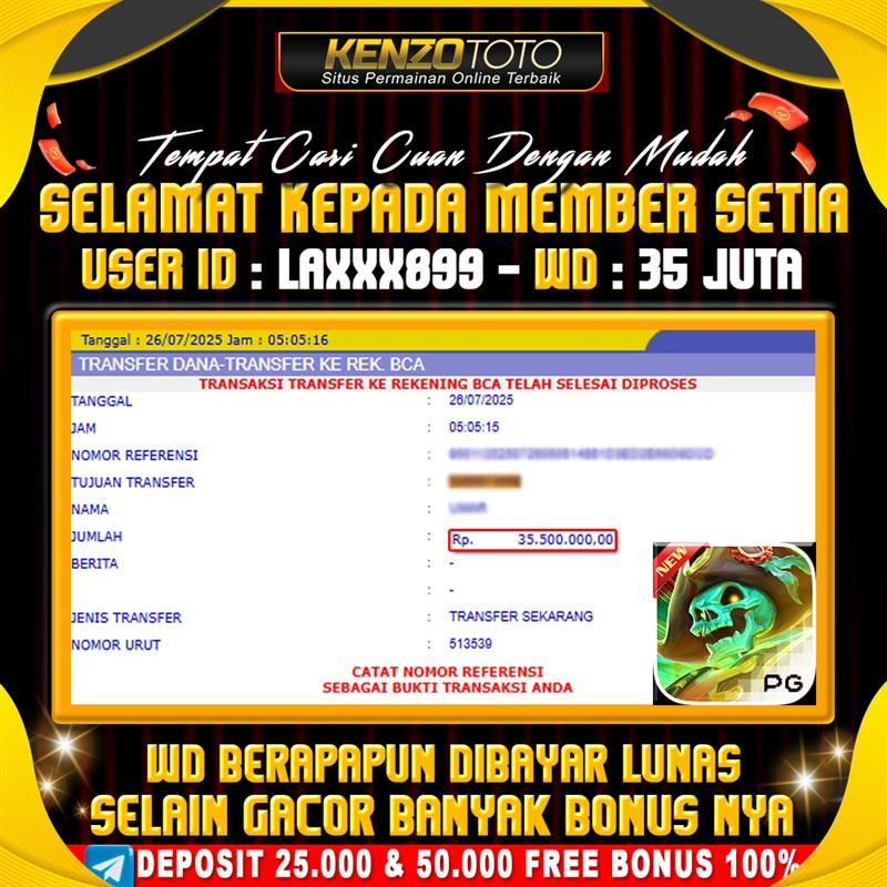 Main santai, cuan brutal! Langsung WD Rp35.500.000 ke rekening BCA TANPA drama, TANPA delay!