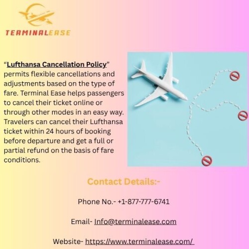 “Lufthansa Cancellation Policy” permits flexible cancellations and adjustments based on the type of fare. Terminal Ease helps passengers to cancel their ticket online or through other modes in an easy way. Travelers can cancel their Lufthansa ticket within 24 hours of booking before departure and get a full or partial refund on the basis of fare conditions. Please check the fare & terms before making an airline reservation.
Visit- https://www.terminalease.com/blog/lufthansa-cancellation-policy/