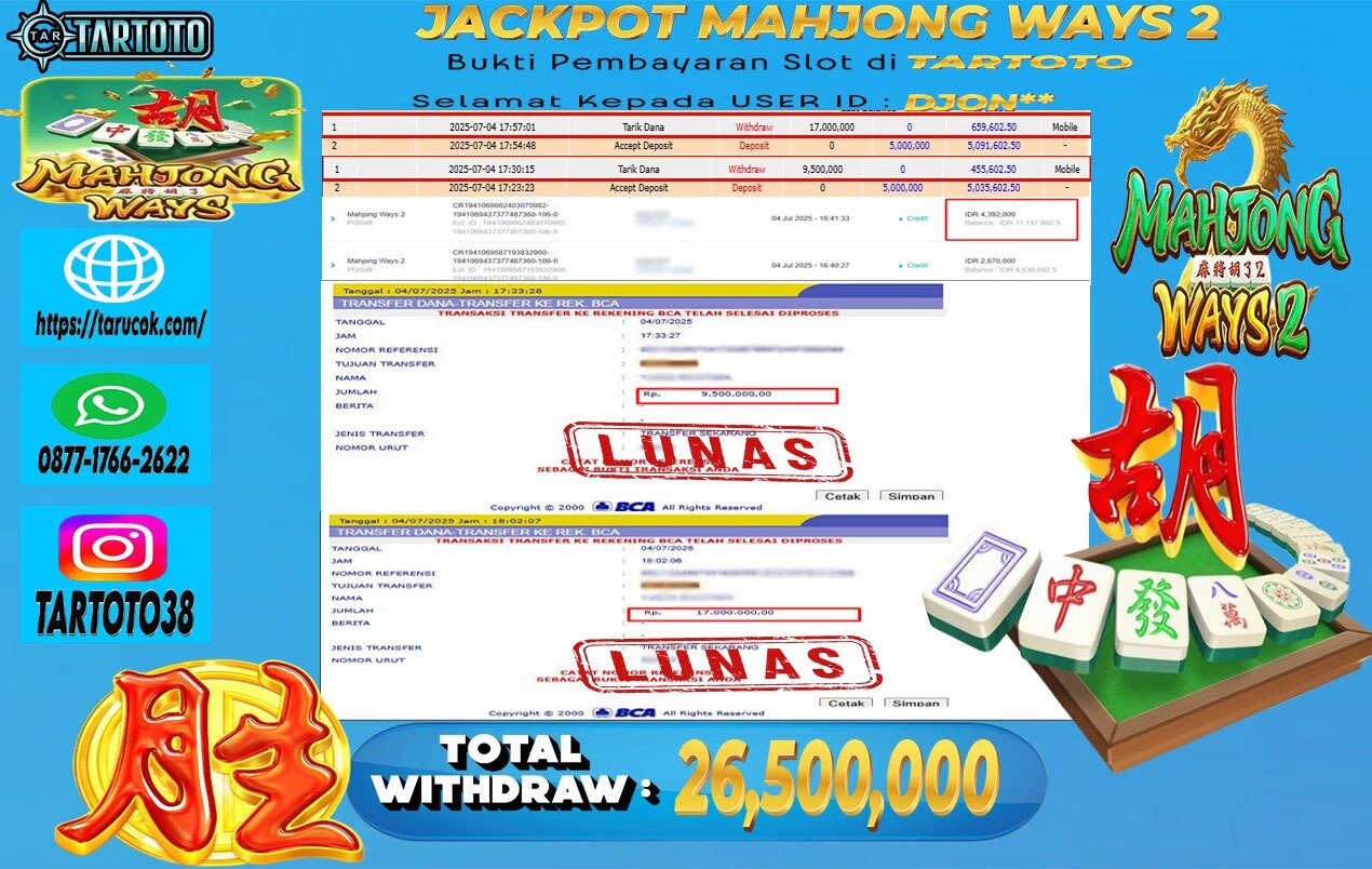 JACKPOT PERMAINAN MAHJONG WAYS 2