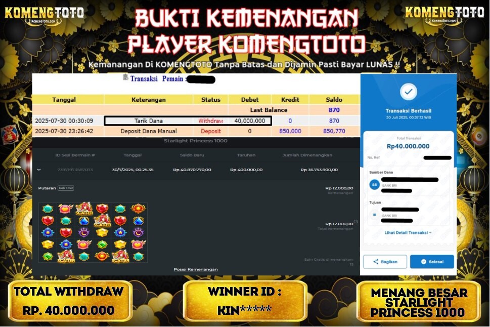 LAGI & LAGI!! KEMENANGAN BESAR DI SLOT STARLIGHT PRINCCESS 1000   SEBESAR Rp.40.000.000 KOMENGTOTO BAYAR LUNAS SECEPAT KILAT !! KOMENGTOTO BAYAR SECEPAT KILAT !!