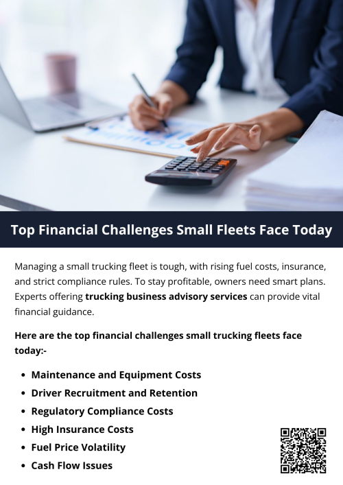 Financial sustainability for small fleets depends on smart planning, efficient operations, and expert guidance. By recognizing these challenges and seeking help from professionals who understand the industry—such as those offering trucking business advisory services—fleet owners can navigate uncertainties with greater confidence and build a path toward long-term success. To know more visit here https://www.truckersprocpa.ca/trucking-business-advisory-services