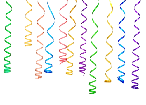 beautiful colorful streamers isolated white