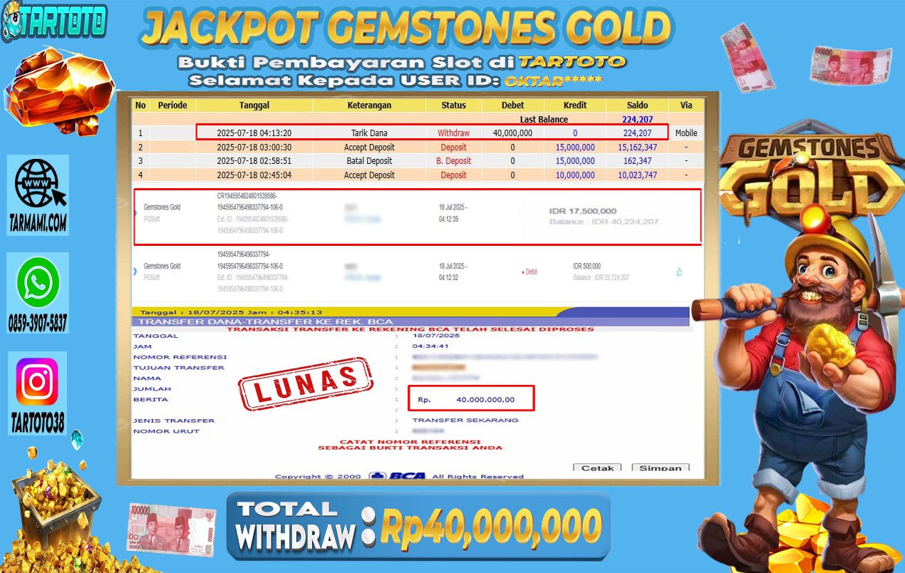 JACKPOT PERMAINAN GEMSTONES GOLD