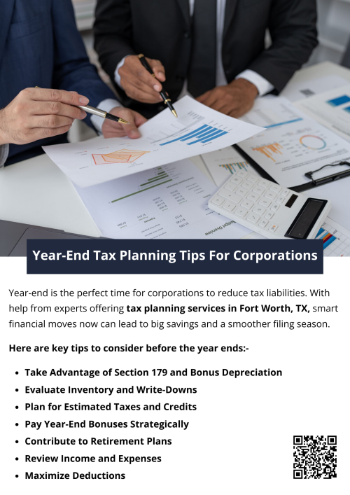 Year-end tax planning can be complex, but it’s also one of the most effective ways to protect your bottom line. With guidance from experts offering tax planning services in Fort Worth, TX, corporations can navigate deductions, incentives, and timing strategies to ensure a smoother tax season and a stronger financial future. To know more visit here https://www.alignedwealthadv.com/tax-planning-fort-worth-tx
