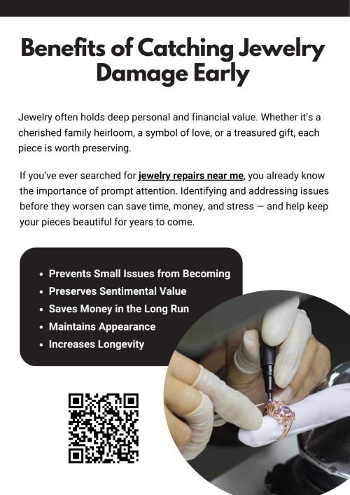 Catching jewelry damage early prevents small issues from becoming costly repairs or causing the loss of precious stones. Loose prongs, worn clasps, or thinning bands can be fixed quickly when noticed in time. Regular inspections ensure your pieces stay secure, wearable, and valuable. For peace of mind, search for jewelry repairs near me to stay ahead of any damage. To know more visit here https://www.futerbrosjewelers.com/services/jewelry-repairs