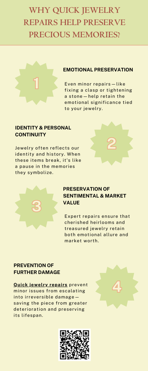 Quick Jewelry Repairs not only restore the beauty and function of your favorite pieces but also help protect the sentimental value they hold. Addressing minor damages promptly prevents further wear, ensuring your treasured accessories last for years. Timely care keeps the emotional connection intact while maintaining their charm and durability. To know more visit here https://www.futerbrosjewelers.com/services/jewelry-repairs