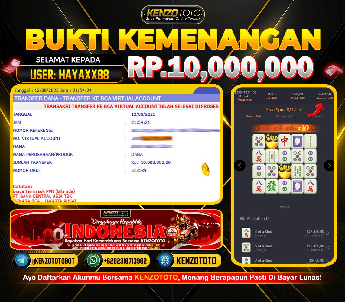 🔥 KENZOTOTO emang beda, menang berapapun PASTI BAYAR LUNAS!