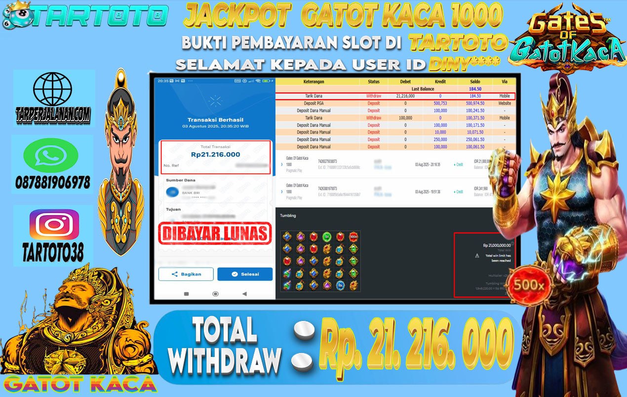 JACKPOT PERMAINAN GATOT KACA 1000