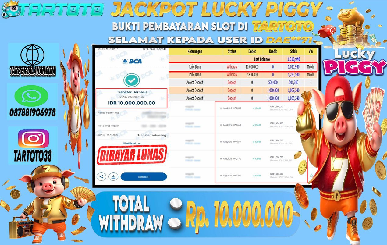 JACKPOT PERMAINAN LUCKY PIGGY