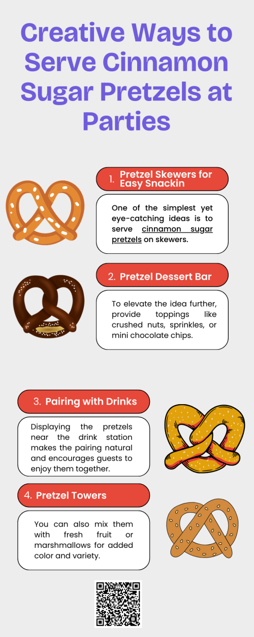 Cinnamon sugar pretzels make a delightful party treat, offering the perfect mix of sweet and salty. Serve them warm with chocolate or caramel dipping sauces, or create a fun snack mix with nuts and candies. These pretzels can also be displayed in jars or cones, making them an easy, crowd-pleasing option for guests. To know more visit here https://cravnflavor.com/product/cravn-flavor-seasoned-cinnamon-sugar-pretzel-braids-16-oz/