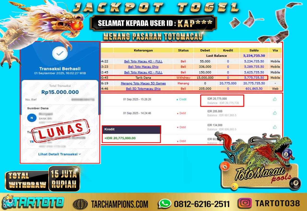 JACKPOT PERMAINAN TOGEL MACAU