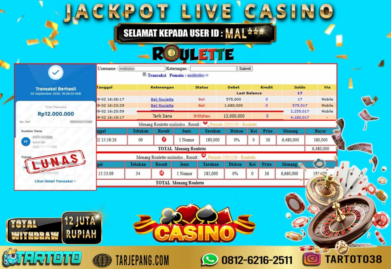 JACKPOT PERMAINAN LIVE CASINO