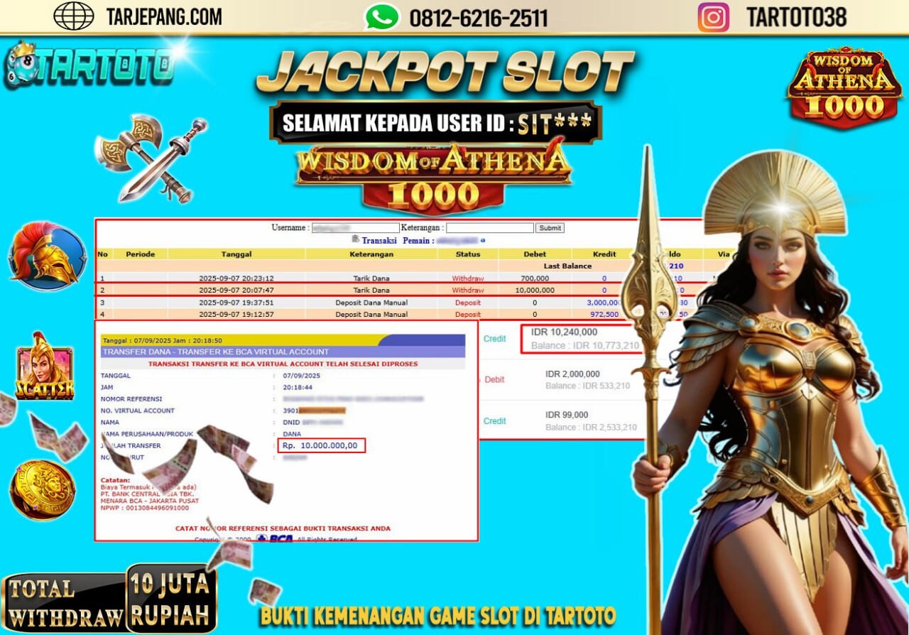 JACKPOT PERMAINAN WISDOM OF ATHENA 1000