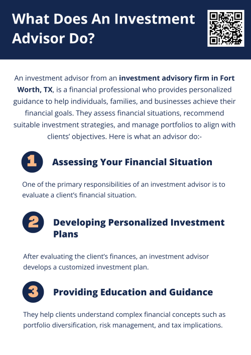 You need an investment advisor from an investment advisory firm in Fort Worth, TX, to gain expert guidance in managing your finances and investments. They help create personalized strategies, assess risk, and optimize portfolios for long-term growth. By monitoring markets, providing professional insights, and ensuring your financial plan aligns with your goals, an advisor helps you make informed decisions and achieve greater financial security. To know more visit here https://www.alignedwealthadv.com/