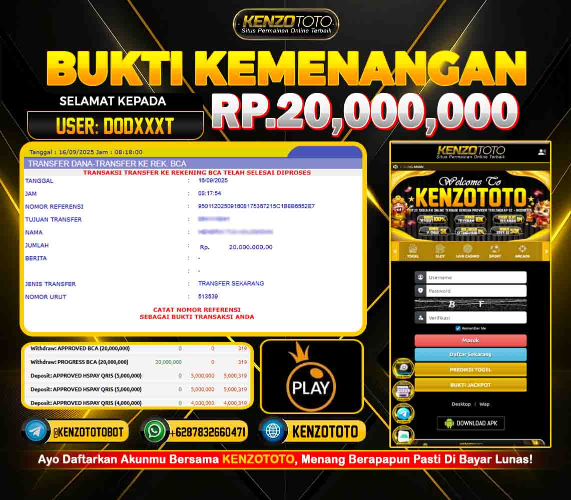 💰 TOTAL WD :  RP 20.000.000 💰