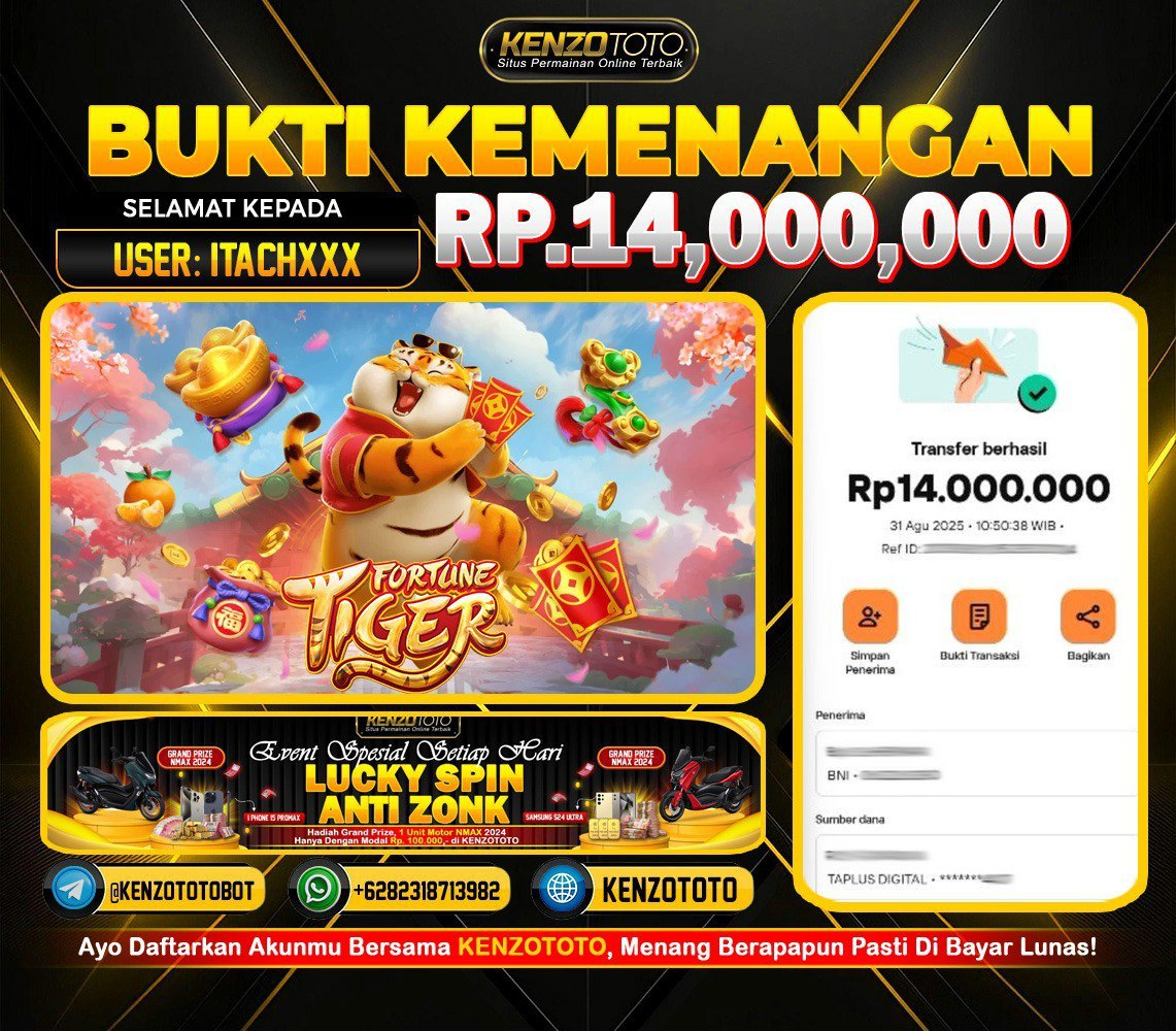 Game Fortune Tiger dengan total WD sebesar Rp14.000.000!