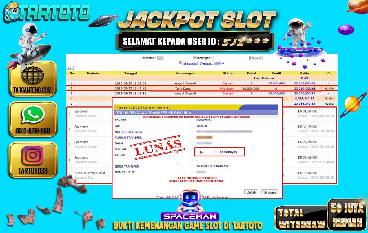 JACKPOT PERMAINAN SPACEMAN