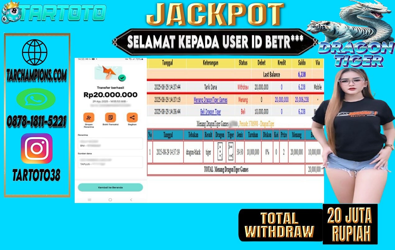 JACKPOT PERMAINAN DRAGON TIGER