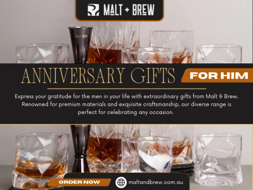 Anniversaries are moment to pause, reflect, and appreciate each other. One of the most thoughtful ways to show your love is by choosing personal and meaningful Anniversary gifts for him. If you want something romantic, elegant, and practical, glassware makes a perfect anniversary gift.

Official Website: https://maltandbrew.com.au/

Click Here for More Information: https://maltandbrew.com.au/pages/gifts-for-him/

Malt & Brew
Address: 1/22 Westpool Drive, Hallam, Victoria 3803, Australia
Phone:	+61 423 032 090

Google Map: https://goo.gl/maps/6E6GLMhRsbiSQV577

Our Profile: https://gifyu.com/maltandbrew

More Photos: 

https://is.gd/F4mFWQ
https://is.gd/96eNRx
https://is.gd/rR6C0v
https://is.gd/spd4me