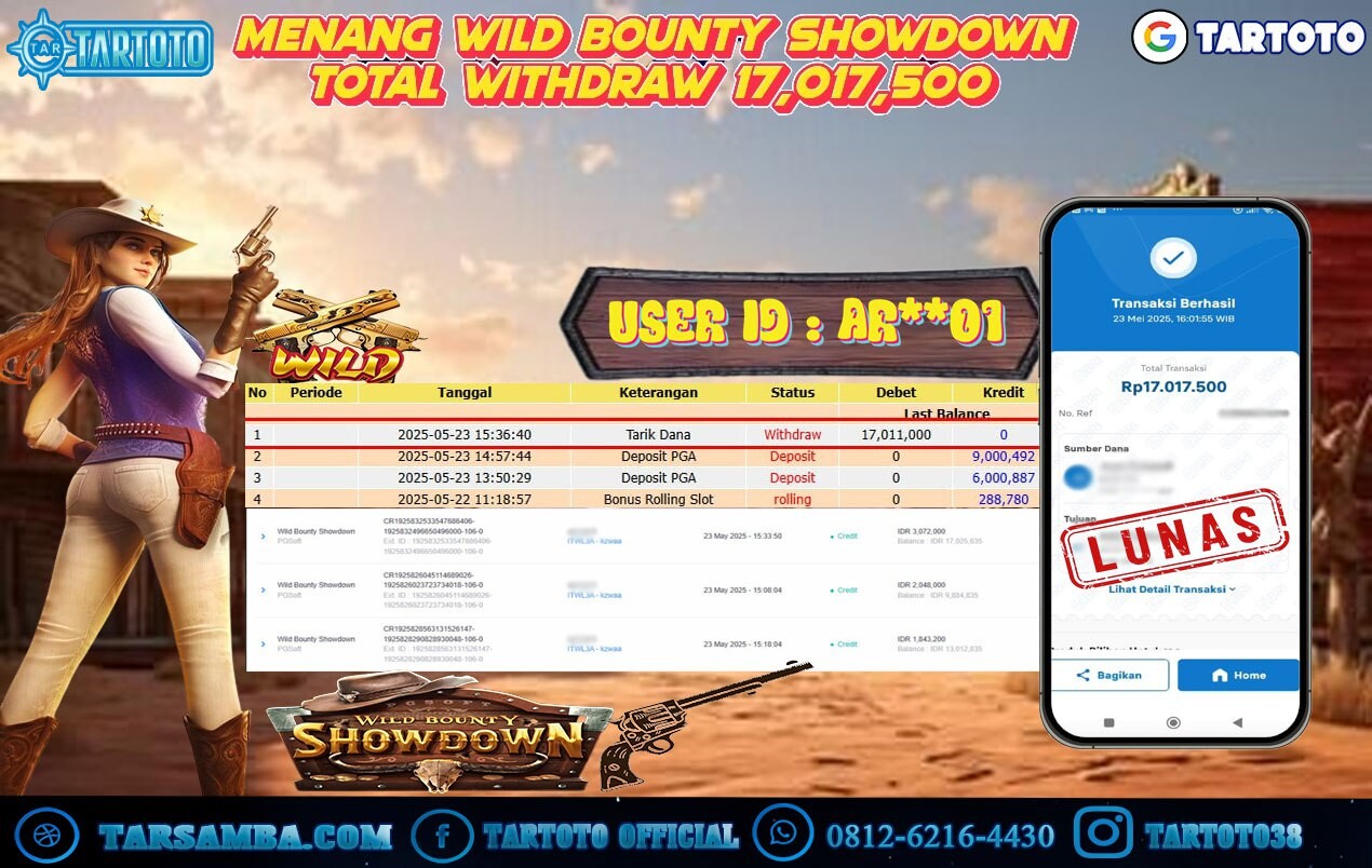 JACKPOT PERMAINAN WILD BOUNTY SHOWDOWN