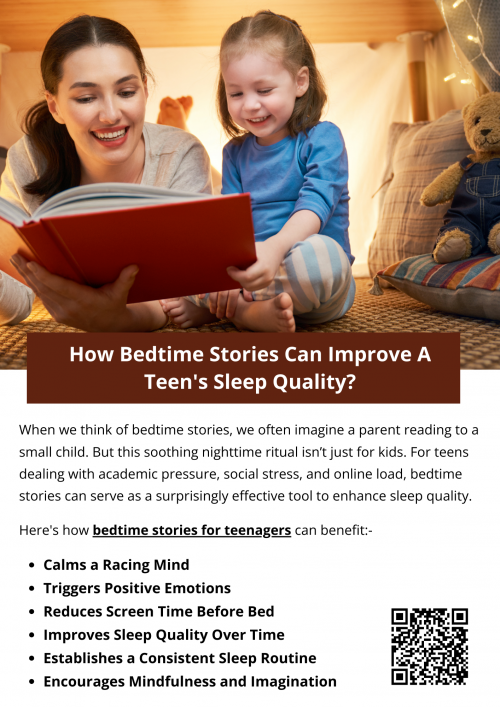 Though they may seem simple, bedtime stories for teenagers offer a powerful, low-tech solution to the growing sleep challenges faced by teens. By calming the mind, reducing screen time, and building a healthy sleep routine, stories can make bedtime something to look forward to. In a world filled with stimulation and stress, the quiet magic of a good story might be just what today’s teens need for better sleep and overall well-being. To know more visit here https://inflationeducation.net/better-bedtime-stories/