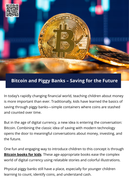The fusion of Bitcoin and piggy banks represents a powerful opportunity to prepare children for the financial future. By blending traditional saving habits with modern digital tools, parents can teach kids valuable lessons about money management, the importance of long-term thinking, and how to adapt to new economic trends. One effective way to support this learning is by using Bitcoin books for kids, which break down digital currency concepts into fun, easy-to-understand stories that make saving and investing relatable. To know more visit here https://inflationeducation.net/product/the-beautiful-bitcoin-book/