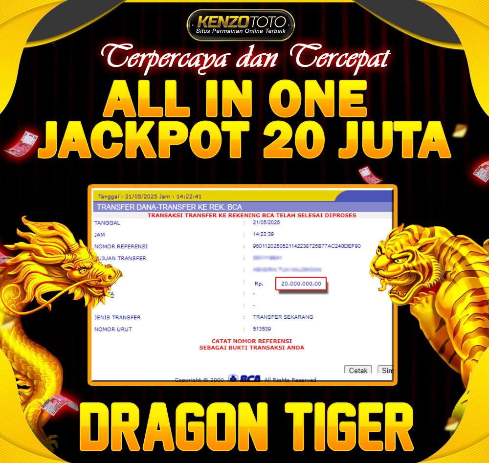 🔥 DRAGON TIGER BIKIN KAYA! JACKPOT 20JT SUDAH MASUK 🔥