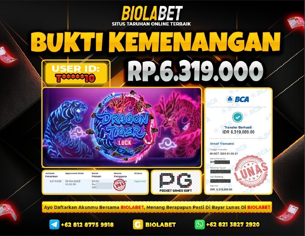 BIOLABET JACKPOT PG Soft Rp.6.319.000.,- LUNAS