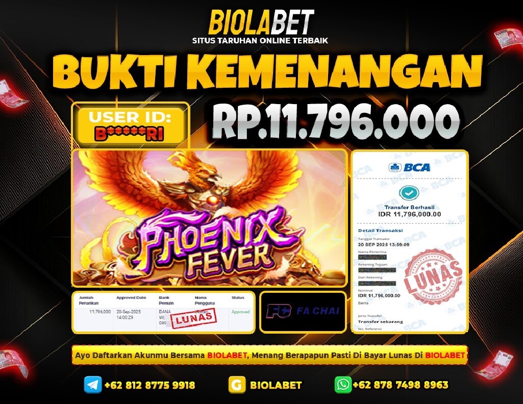 BIOLABET JACKPOT FC Fachai Rp.11.796.000.,- LUNAS