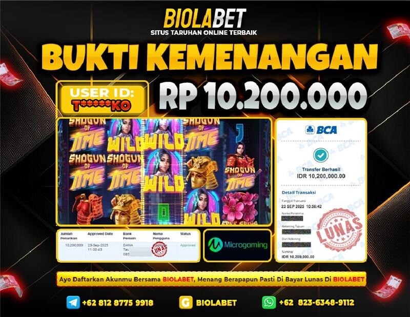 BIOLABET JACKPOT MicroGaming Rp.10.200.000.,- LUNAS