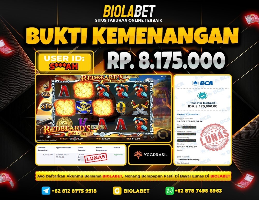 BIOLABET JACKPOT PG Soft Rp.8.175.000.,- LUNAS