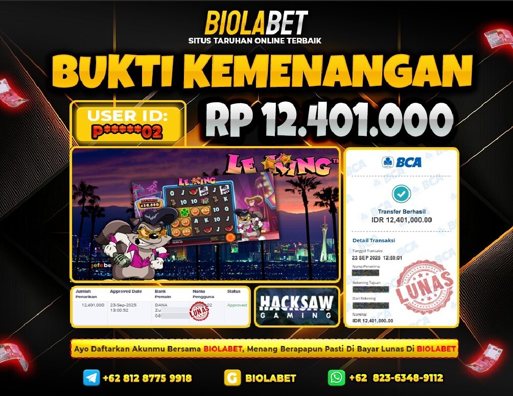 BIOLABET JACKPOT Hacksaw Rp.12.401.000.,- LUNAS