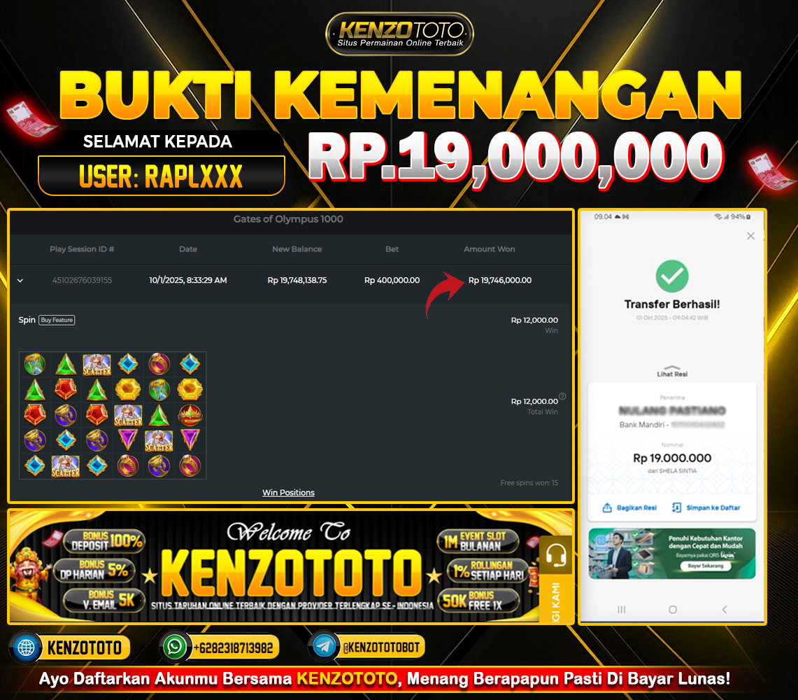 TOTAL WD : RP 19.000.000 CASH!!!