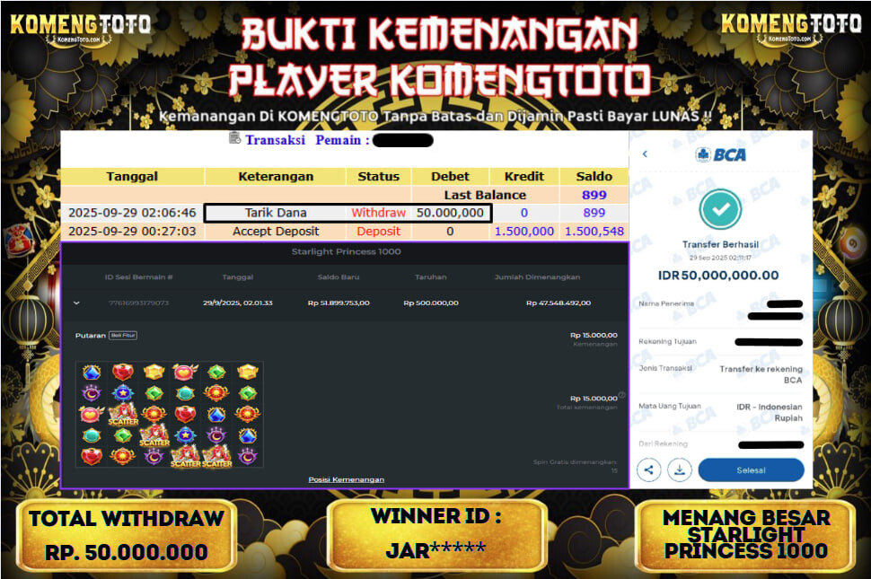 LAGI & LAGI!! KEMENANGAN BESAR DI SLOT STARLIGHT PRINCESS 1000 SEBESAR Rp.50.000.000 KOMENGTOTO BAYAR LUNAS SECEPAT KILAT !! KOMENGTOTO BAYAR SECEPAT KILAT !!