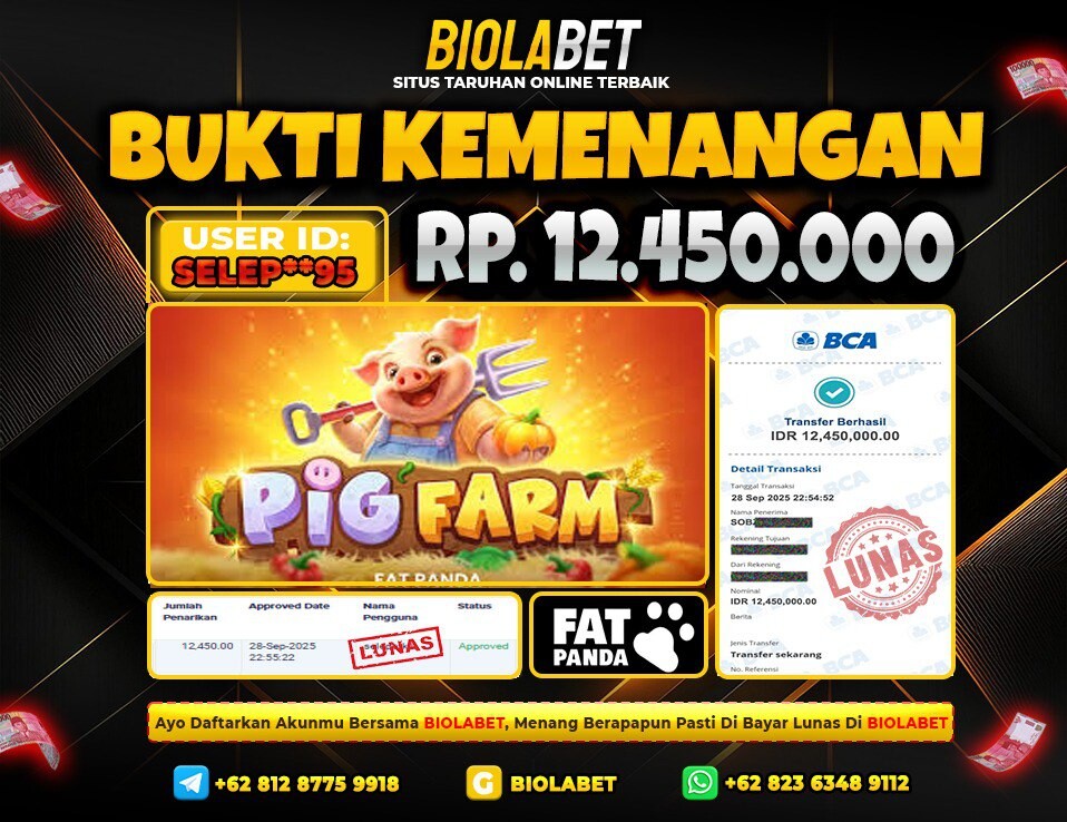 BIOLABET JACKPOT Fat Panda Rp.12.450.000.,- LUNAS