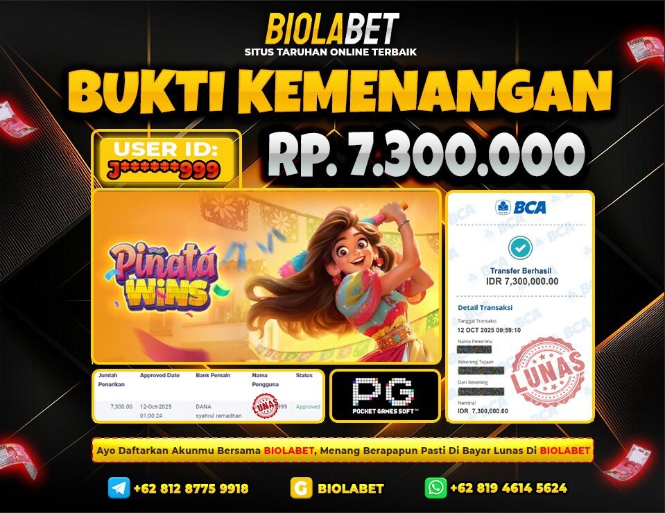 BIOLABET JACKPOT PG Soft Rp.7.300.000.,- LUNAS
