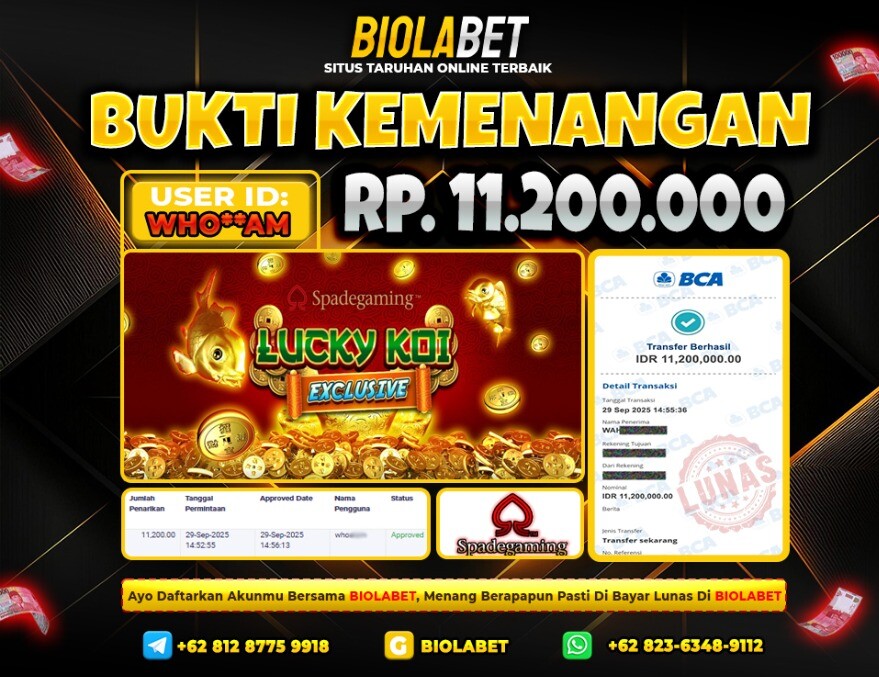BIOLABET JACKPOT Spade GamingRp.11.200.000.,- LUNAS
